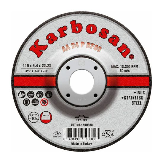 PLOŠČA BRUSNA D115x6,4x22,23mm za inox AA 24 P BF80