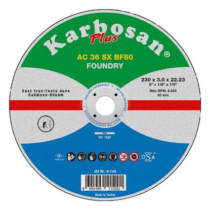 Slika PLOŠČA REZALNA D230x3,0x22,23mm za sivo litino Plus Cut-Off  AC 36 SX BF80 T42
