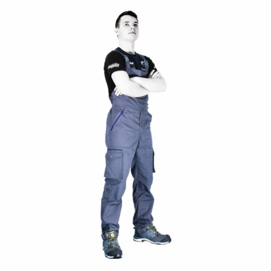 Delovne hlače na naramnice, sive, FLT-1103