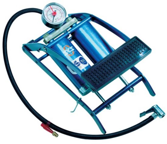 TLAČILKA ZRAČNA NOŽNA, MANOMETER, 5BAR, DVOJNI CILINDER