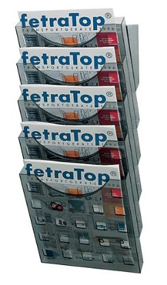 Slika DRŽALO ZA PROSPEKTE STENSKO - A4/5delno,sive-transparent barve