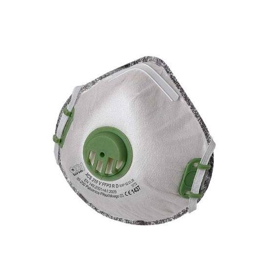 FFP-FFP3XCS310V, RESPIRATOR FFP3 Z VENTILOM Z PLASTJO AKTIVNEGA OGLJA, OXYLINE 