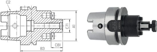 Messerkopfaufnahme ex.lang KKB ISO12164-1      A 63x16 PREMUS