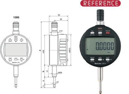 Slika URA MERILNA DIGITALNA Mahr 1086 R 12,5mm/0,001mm - s podatkovnim izhodom MAHR