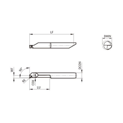 Slika Mikro nož za izvrtine ASIB, tip S, D/L