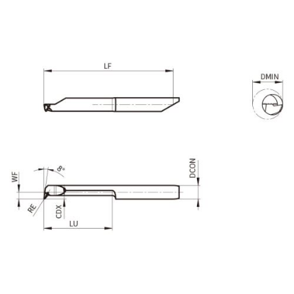 Slika Mikro nož za izvrtine ASIB, tip V, D/L