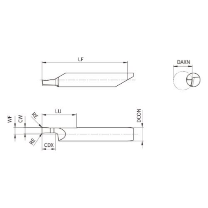 Slika Mikro nož za čelne utore ASIF, tip B, D/L