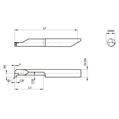 Slika Mikro nož za utore ASIG, tip R, D/L