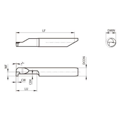 Slika Mikro nož za utore ASIG, tip S, D/L