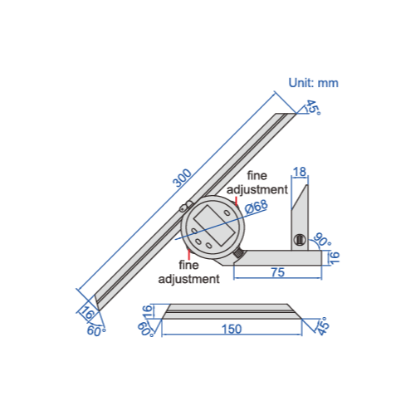 Slika KOTOMER UNIVERZALNI DIGITALNI 0-360° 