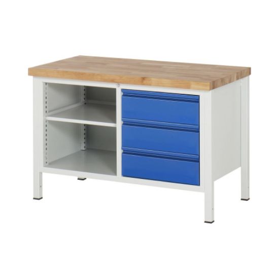 MIZA DELOVNA 1250X700MM NAST. VIŠINA 840-1040MM, RAL7035/RAL5010 (3X PREDAL) RAU