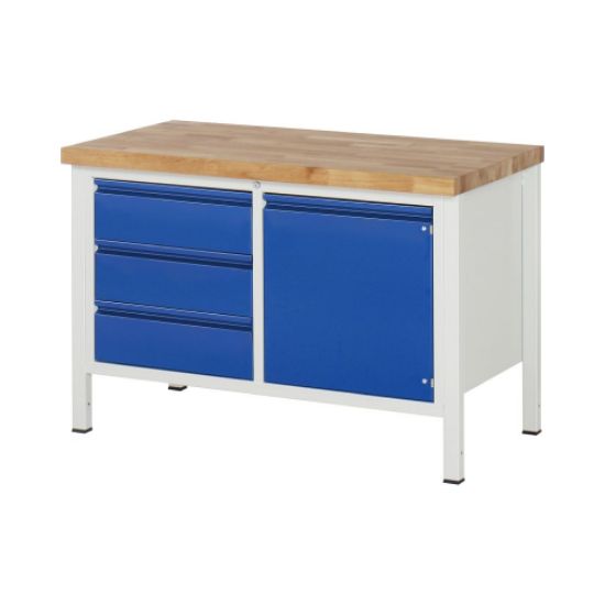 MIZA DELOVNA 1250X700MM NAST. VIŠINA 840-1040MM, RAL7035/RAL5010 (3X PREDAL + 1X