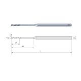 Slika REZKAR PALIČNI RADIUS VHM D0,8/R0,4mm L=45/15/3mm, vpetje 4,0mm 30° Z=2 Diamant 