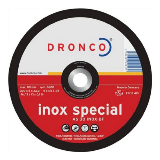 PLOŠČA BRUSNA AS 30S INOX Special D180X6,0X22,23mm 