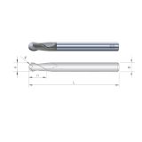 Slika REZKAR PALIČNI RADIUS VHM D3,0/R1,5mm L=45/5mm, vpetje 4,0mm 30° Z=2 AlTiCrSiN