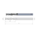 Slika REZKAR PALIČNI VHM D20,0mm L=150/50mm, vpetje 20,0mm 30° Z=2 AlTiCrSiN