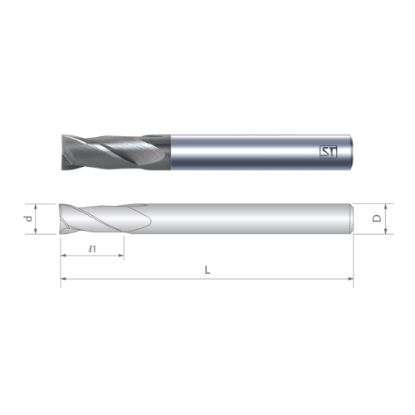 Slika REZKAR PALIČNI VHM D3,0mm L=45/8mm, vpetje 4,0mm 30° Z=2 AlTiCrSiN