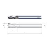 Slika REZKAR PALIČNI VHM D3,0mm L=45/8mm, vpetje 4,0mm 30° Z=4 AlTiCrSiN