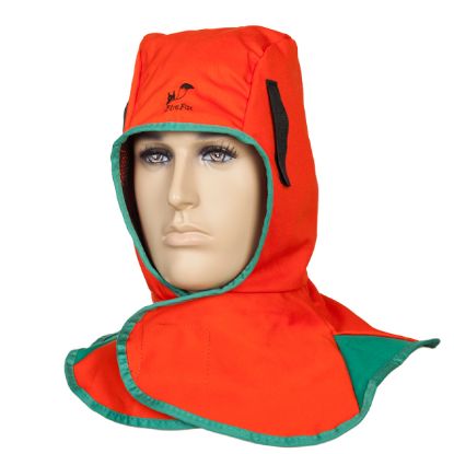 Slika PODKAPA VARILSKA WELDAS EN ISO 11611:2003 - ORANŽNE BARVE, ZAPIRANJE NA JEŽKA