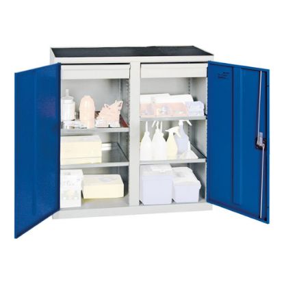 OMARA ZA ORODJE IN MATERIAL Z 2 PREDALNIKOMA IN 4 POLICAMI, 1000X500X1000MM, MOD