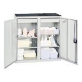 OMARA ZA ORODJE IN MATERIAL Z 2 PREDALNIKOMA IN 4 POLICAMI, 1000X500X1000MM, SIV