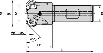 Slika REZKAR M1200 D32mm Z=4 M1200D032Z04B25HN07