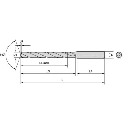 Slika SVEDER ŠPIRALNI Vari Drill VHM 8xD D7,0mm s kanali WU25PD - VDS403A07000
