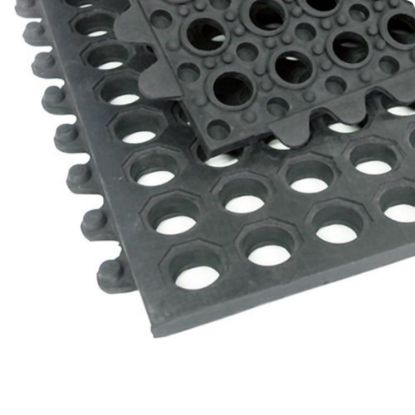 Bodenbelag Yoga Octa Oil schwarz, 90 x 90 cm  -MILTEX-