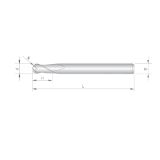 Slika REZKAR PALIČNI RADIUS VHM D1,0/R0,5mm L=45/2,5mm, vpetje 4,0mm 30° Z=2 AlTiCrSiN