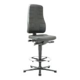 Arbeitsdrehstuhl All-In-One m. Gleitern/Fußring, PU-Schaum