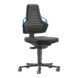 Arbeitsdrehstuhl NEXXIT, blau mit Rollen, Stoff schwarz