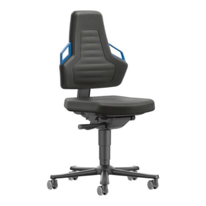 Arbeitsdrehstuhl NEXXIT, blau mit Rollen, Stoff schwarz