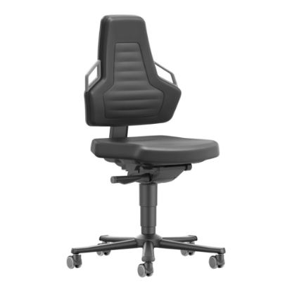 Arbeitsdrehstuhl NEXXIT, grau mit Rollen, PU-Schaum schwarz