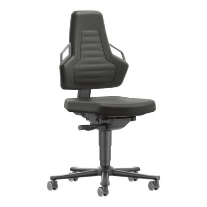 Arbeitsdrehstuhl NEXXIT, grau mit Rollen, Stoff schwarz