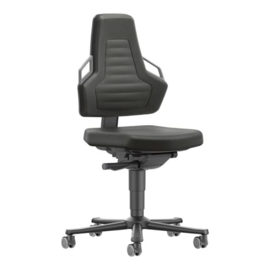 Arbeitsdrehstuhl NEXXIT, grau mit Rollen, Stoff schwarz