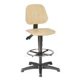Arbeitsdrehstuhl 'UNITEC' Holz, Gleiter + Fußring