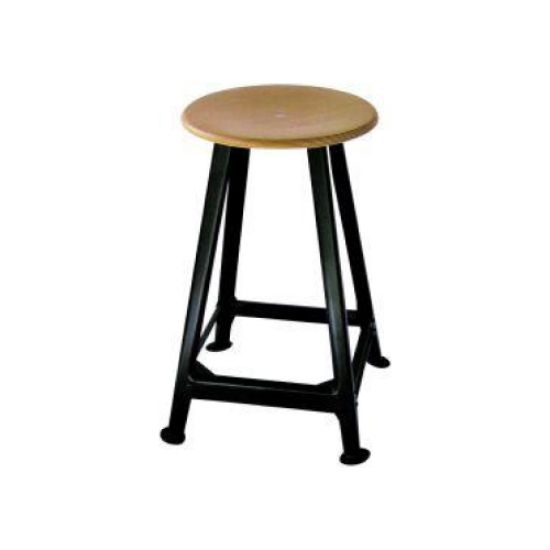 Bandstahlhocker Holz Rundsitz, RAL 9005