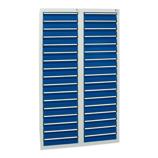 REGAL DELOVNI, 1000X500X1800MM, ŠT. PREDALOV: 24, MODRA, STUMPF