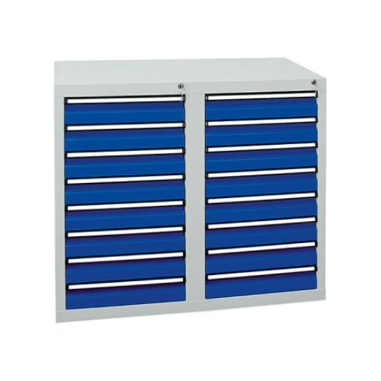 REGAL DELOVNI, 1000X500X900MM, ŠT. PREDALOV: 16, MODRA, STUMPF