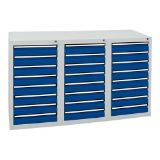 REGAL DELOVNI, 1500X500X900MM, ŠT. PREDALOV: 24, MODRA, STUMPF