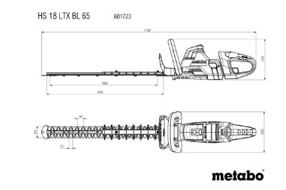 Slika BATERIJSKE VRTNE ŠKARJE HS 18 LTX BL 65 - samo stroj