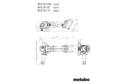 Slika BATERIJSKI KOTNI BRUSILNIK W 18 L 9-125 QUICK
