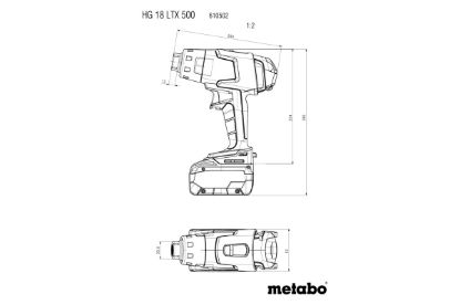 Slika TOPLOZRAČNI FEN HG 18 LTX 500 - samo stroj Metabo
