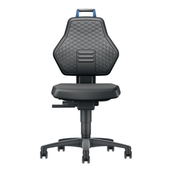 STOL DELOVNI VRTLJIVI, ERGONOMSKO OBLIKOVAN, BREZ NASLONA ZA ROKE, ČRN, VIŠINA S