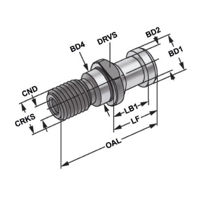 Slika Vijak izvlečni DIN69872A z izvrtino, Kemmler