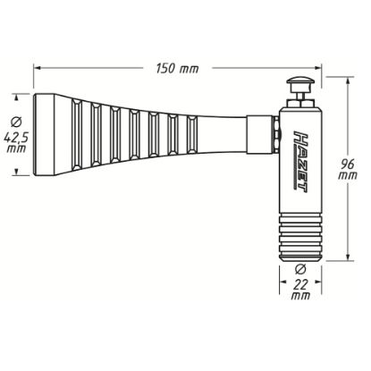 Slika PIŠTOLA PNEVMATSKA ČISTILNA, TURBO, L=150MM, HAZET 9040T-1