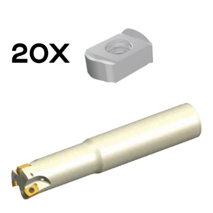 Slika Garnitura, stebelni rezkar s cilindričnim vpetjem + 20 ploščic LNMX