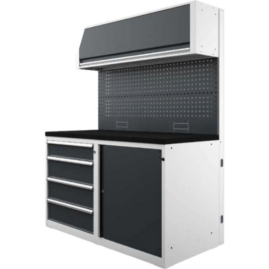 SESTAV DELAVNIŠKI, Z DELOVNO POVRŠINO IN 5 MODULI, 1434x740x1945mm