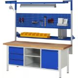 Slika MIZA DELOVNA 2000X700MM NAST. VIŠINA 840-1040MM, RAL7035/RAL5010 (2X PREDAL + 2X
