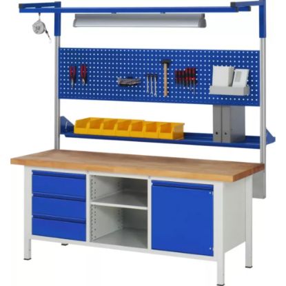 Slika MIZA DELOVNA 2000X700MM NAST. VIŠINA 840-1040MM, RAL7035/RAL5010 (3X PREDAL + 1X